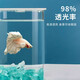 Round household transparent small fish tank desktop 4K ultra-clear desktop fish tank decoration ornamental one-piece desktop ecological aquarium turtle tank goldfish tank blue diamond pearl coral package