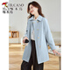 Woodpecker windbreaker jacket for women 2025 spring and autumn new style this year's popular mid-length pure cotton workwear versatile spring top smoke gray blue M 95-110Jin Jin equals 0.5 kg