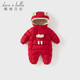 DAVE&BELLA Newborn Down Jumpsuit Winter Clothing Baby Girl Romper Clothes Baby Outing Clothes Children's Clothes Red Spot 80cm Filled Down 82.5g
