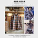 Madden Workwear Polar Fleece Plaid Shirt Jacket Men's American Retro Plaid Plus Velvet Warm Men's Long Sleeve Shirt Autumn and Winter Blue Brown Sleeves Not Velvet XL