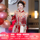 枝己秀禾服婚纱新娘主纱高档2025新款订婚服装新中式结婚礼服敬酒服 LZ541 2XL
