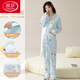 Langsha (Langsha) Ropa de confinamiento para mujeres con almohadillas de pecho para ropa de confinamiento para mujeres en primavera y otoño lactancia materna de algodón de manga larga y camisón de alimentación posparto AM-11991-DK1008 L