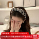Xiangwan headband, flocked small flower headband, cross mesh headband, women's high-end outing headwear, crushed hairpin