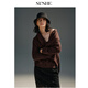 SUSHE Jiaohong special-shaped cable pattern multi-shape plus collar slimming wool cardigan jacket with belt for women