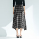 Eveli (eifini) Jiang Xin endorses irregular plaid design A-line skirt 2025 autumn new commuter casual skirt black M 100-110Jin Jin equals 0.5 kg