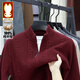 Golden Rabbit 100% pure wool sweater men's brand high-end stand-up collar sweater autumn new zipper cardigan lazy sweater jacket ink gray 46-year-old brand wool sweater 2XL /180