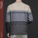 VlCUTU fall and winter new 100 wool sweater men's half turtleneck retro sweater round neck thickened beige 12157 M