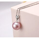 MHFDO pearl necklace romantic purple freshwater pearl pendant round bright light 14-15MM for girlfriend white beads 18K gold holder black beads silver holder 14-15mmx45cm