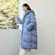 Ai Lai Puff Down Jacket Women's Winter Long Fashionable Detachable Knitted Collar Thick Duck Down Jacket Seafoam Blue M
