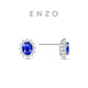 ENZO geometric round 18K gold tanzanite diamond earrings for women EZV4841 birthday gift 18K gold tanzanite diamond earrings EZV4841 EZV4841