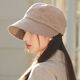 Japanese autumn and winter hats for women, fashionable and versatile basin hats, Korean style warm peaked caps, large brim, face-showing small equestrian hats XYH-3 beige bow equestrian hat