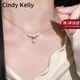 Cindy Kelly light luxury 999 silver necklace for women, high-end, exquisite and practical clavicle chain for wife, wedding anniversary birthday gift for girls, platinum, practical and high-end for wife and girlfriend