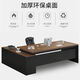 Ruoranzhijia desk simple modern manager desk office furniture executive desk president supervisor desk and chair combination boss desk gray oak desktop + black walnut cabinet deepened side length 140*width 60 -40CM deep side cabinet