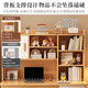 Solid wood home computer desk study table bookshelf bookcase integrated combination office writing table solid wood ecological board 120cm warm white cabinet door