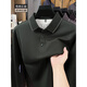 KING DEER anti-pilling wool skin-friendly long-sleeved T-shirt for men 2025 spring and autumn new lapel bottoming POLO shirt dark gray 3XL 185