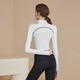 Youyou Yoga Wear Top New Jacket Sports Fitness Long Sleeve Top Slim Fashion Pilates Training Yoga Suit White Top + Black Striped Pants Thin Velvet S