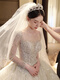 Rindu wedding dress bridal main yarn 2025 high-end winter long-sleeved heavy industry wedding dress 2025 new high-end French main yarn white white floor-length style comes with gloves + veil + skirt support S Weight 90Jin Jin is equal to about 0.5 kg