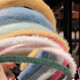 2025 Spring Candy Color Fur Hair Hoop Face Wash Makeup Outer Hair Card Thin Hair Hoop Women's Plush Korean Pink