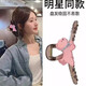 Zhao Lusi's same cute puppy large size claw clip for women, high-end 2025 new cartoon shark clip hair clip, cat double-sided see-through brown hair clip, about 11cm