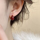 Core luxury retro dripping glaze red earrings women's dripping style earrings 2025 new high-end Hong Kong style earrings earrings retro dripping glaze red earrings