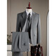 
SAINT ANGELO 2025 autumn suit men groom wedding dress business casual work professional small suit men two buckles - light gray vest three-piece set for tie XL 52