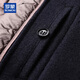 ROMON Cashmere Coat Jacket Men's Goose Down Lined Woolen Coat Men's Autumn and Winter Casual Mid-Length Windbreaker Jacket