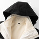 Luo Meng, three wears in one, removable hood, assault jacket, fleece liner, three-in-one windproof jacket, men's casual wear, warm white/black, male