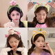Cookie Biscuit Face Washing Headband Women 2025 New Plush Pressed Hair Headband Cute Hair Clip Anti-Slip Hair Bundle Headgear Leopard Print KT Plush Cat Ears Face Washing Headband