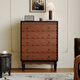 Anniydon Französische Retro -Truhe Kabinett Aufbewahrung Schlafzimmer Nachtkabine acht Kabine Fünf Eimer Kleine Apartment -Lagerschubladen -Eingangschrank [Retro Black Cabinet Door] 1,6 m Kabine 160*40*85 cm 12154