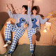 Gongdie thermal storage type Disney Stitch couple pajamas for women soft winter half velvet home clothes for men