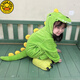 G.DUCKKIDS Cute Tyrannosaurus Pajamas Autumn and Winter Little Girls Boys Coral Velvet Cartoon Long Sleeve Girls Children One-piece Home Clothes Bean Green Dragon 165 Adult S# High 145-155 with Shoes