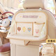 Car seat back water cup holder car foldable small table seat storage bag car multifunctional storage rack for children beige lion monkey