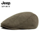 JEEP fashion suede beret men's autumn and winter retro peaked cap casual painter forward cap elastic head circumference black - suede peaked cap one size adjustable