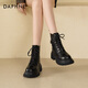 Daphne thick-soled Martin boots for women 2025 autumn and winter new British style short boots for women, fashionable and versatile black boots for women, slim boots, versatile black 5.5cm thick sole 37