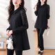 Zhufan long shirt for women to cover the buttocks with shark pants plus size women's fashionable belly-covering lace long sleeves for spring and autumn fat girls black L 90/100Jin Jin is equal to 0.5 kg