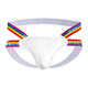 Men's letter U convex double thongs gay sexy tight sexy thongs plus fat plus size buttocks revealing underwear white M