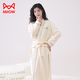 Catman Nightgown Women's Autumn and Winter Pure Cotton Bathrobe Long Sleeve 2025 New Style Wearable in All Seasons Large Size Mid-length Dressing Robe
