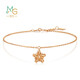 Chow Sang Sang 18K rose gold mint five-pointed star rose gold color gold bracelet women's K gold bracelet 91600B 19 cm
