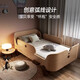 Ximengbao (X.M.B) Island bed boy single bed girl with guardrail 0.8m 1.2m baby crib spliced large bed wooden color 1.2*2m children's bed + mattress without