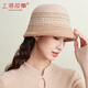 Shanghai Story Women's Hat Autumn and Winter Wool Felt Hat Fair Isle Style Curly Bucket Hat as a Birthday Gift for Mom Qianmi