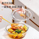 High temperature resistant microwave oven with lid, transparent high borosilicate glass steamed egg custard special bowl, double-ear stewed egg cooker steamed egg bowl 1000ml, steamed egg instant noodles glass bowl 1 piece