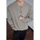 Liangzi Henry collar half turtleneck sweater for men autumn trendy brand loose fat man large size lazy style sweater base black 2XL