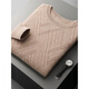 
New autumn and winter men's cardigan thickened loose sweater round neck casual base knit sweater cashmere sweater This cyan L 140-160Jin [Jin equals 0.5 kg]