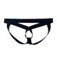 Men's nylon thread hollow ring hip-lifting double thongs with letters, trendy men's low-waist fashion elastic thongs, white letter belt, one size fits all