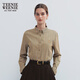 Teenie Weenie Bear Women's Shirt 2025 Winter New Simple Daily Slim Striped Shirt Khaki M