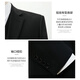 ROMON suit men's business slim suit men's professional formal wear groom wedding dress jacket black 2XL