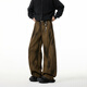 IZEXX American retro tie-dye scimitar pants men's autumn straight loose wide-leg casual overalls KY56 coffee color L