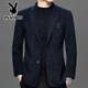 Playboy suit jacket men's autumn and winter velvet thickened woolen chenille high-end men's casual suit jacket gray M 170