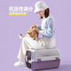 Pet flight box, cat shipping box, cat cage, portable out-and-out car-mounted cat box, cat bag, dog cage supplies, checked style, taro purple L 20Jin Jin is equal to 0.5kg, cat and dog inside - free hanging bowl (in line with I, pressure-resistant and wear-resistant, thickened and reinforced, anti-fall