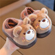 YAWULFE children's cotton slippers 2025 new cartoon non-slip warm furry slippers for girls and boys pink rabbit 30-31 (inner length 19cm) no elastic band